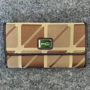 Nine & Co by Nine West Brown Geometric Trifold Wallet with ID Window